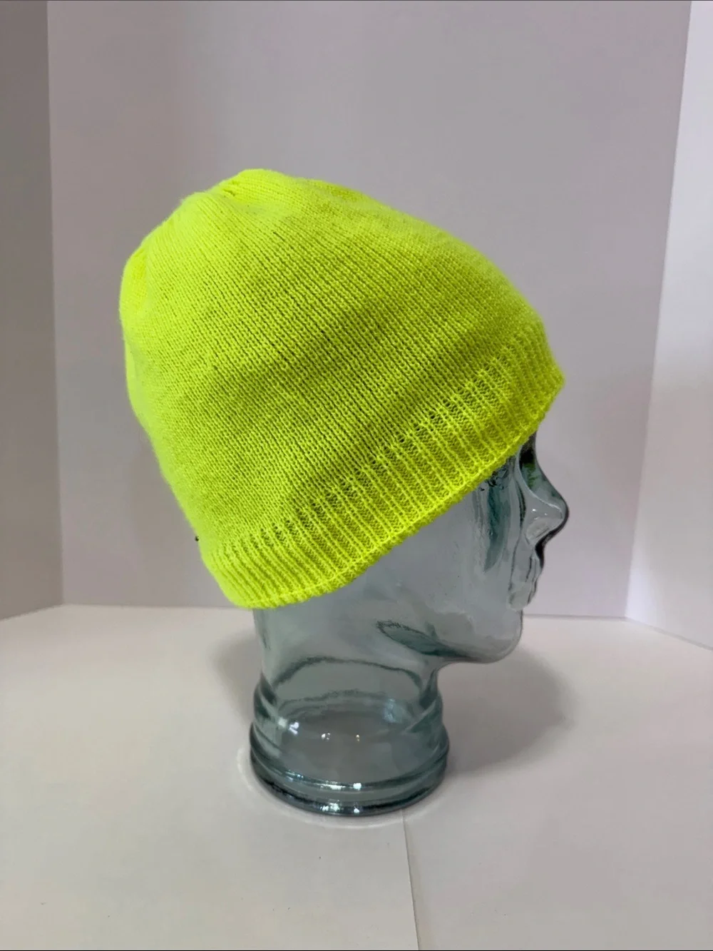 Kids Neon Yellow Knit Beanie Hat - Unbranded